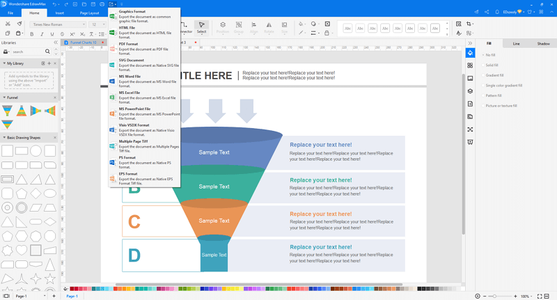 Save or export funnel chart