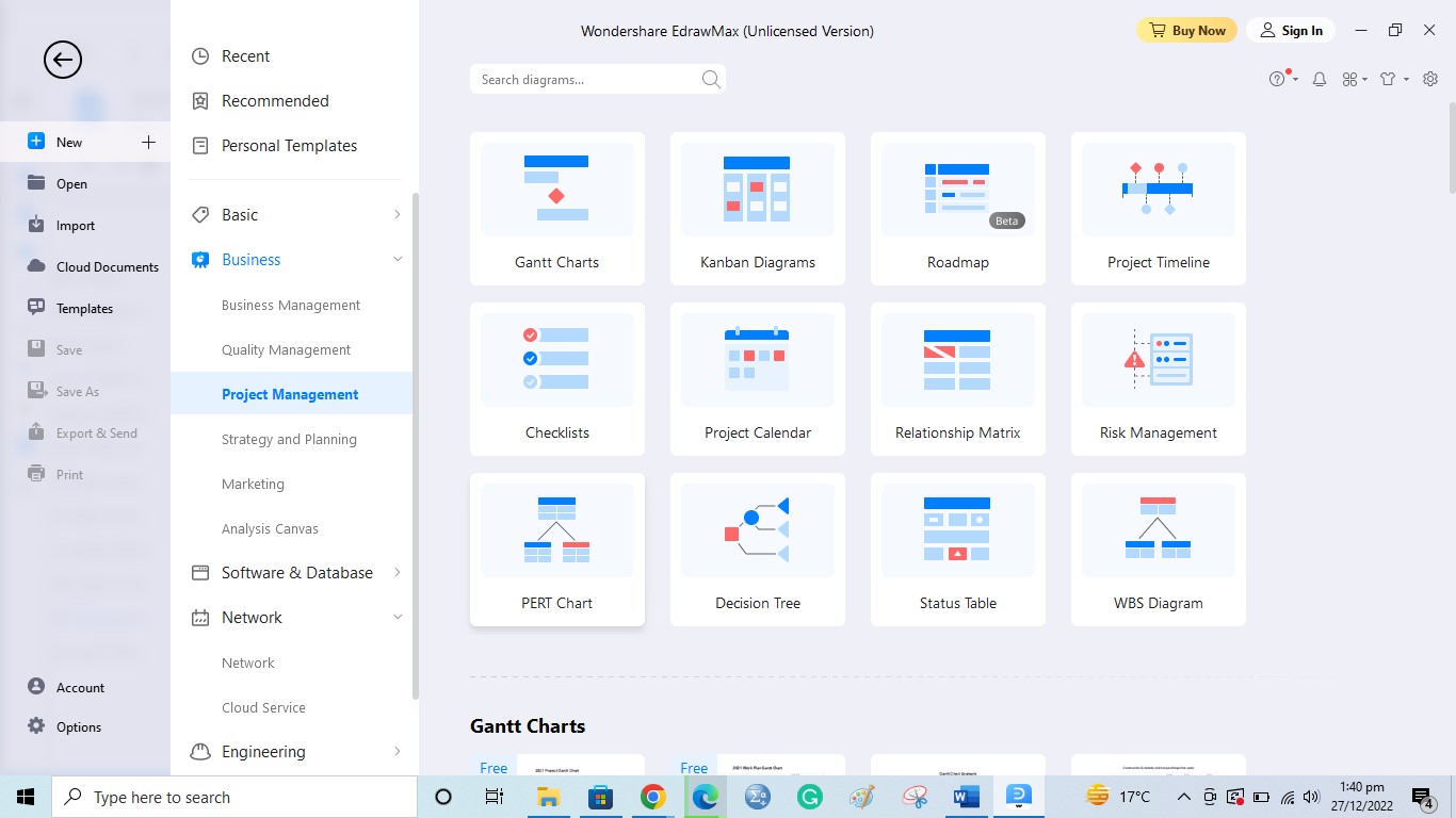 Create a PERT Chart on EdrawMax