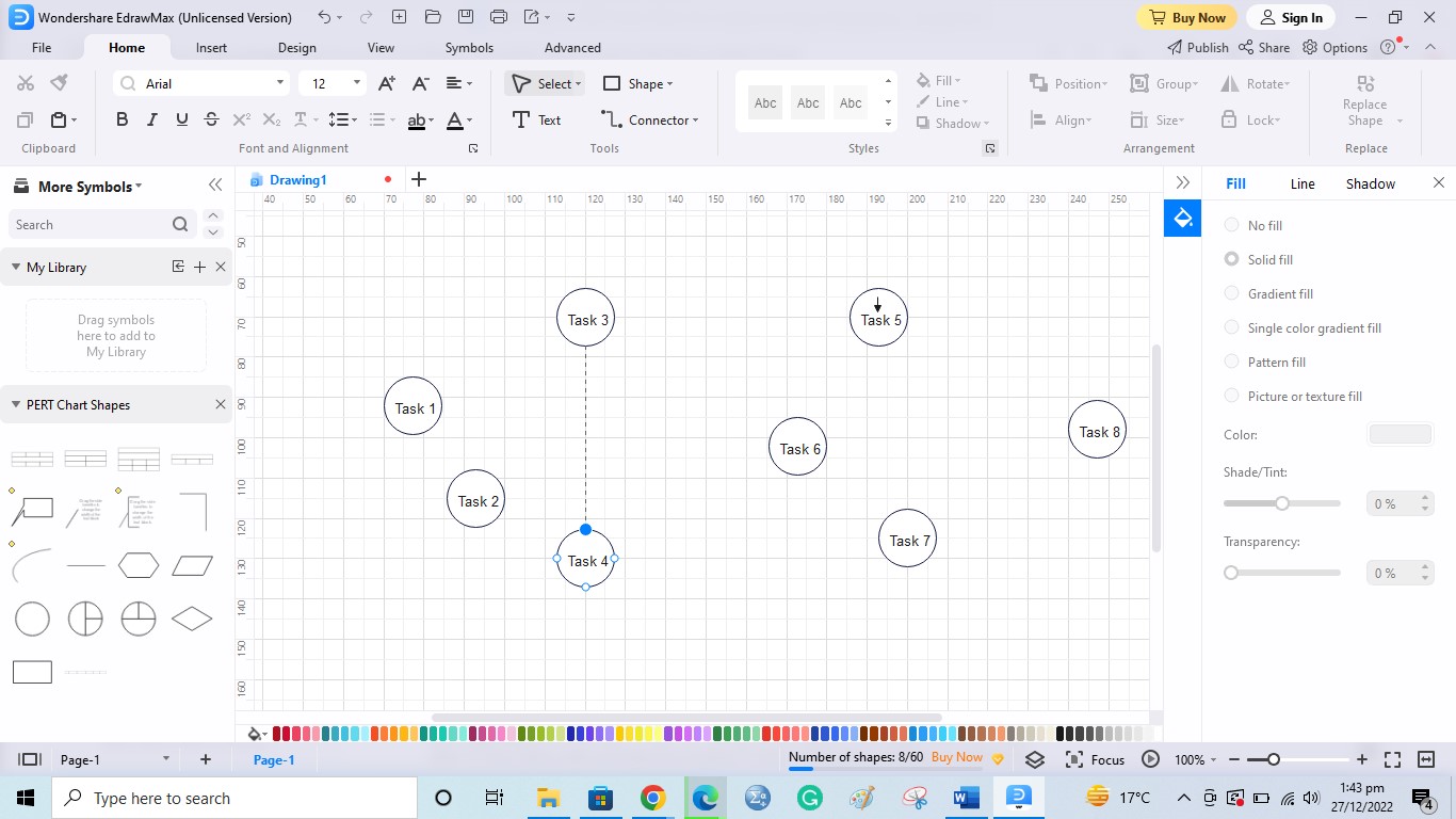 Create a PERT Chart on EdrawMax