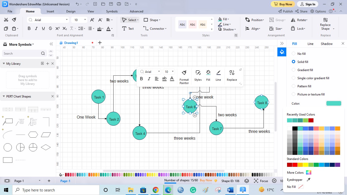 Create a PERT Chart on EdrawMax