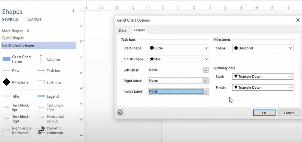 Erstellen eines Gantt Diagramms in Visio