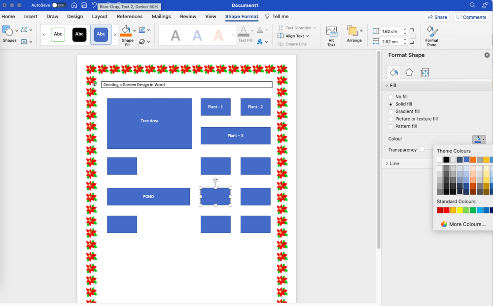 Draw a Garden Design in Word 