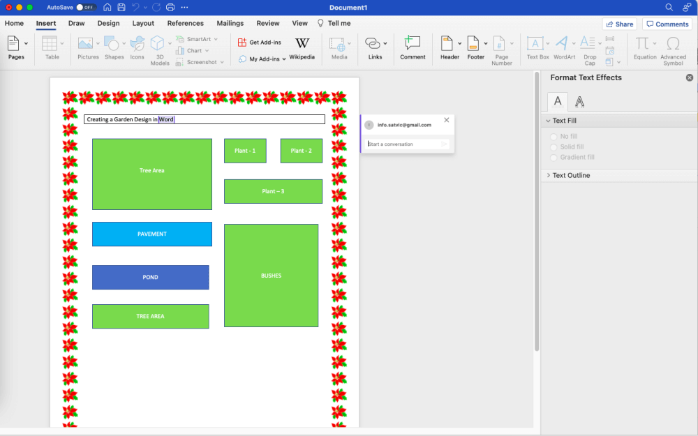 Draw a Garden Design in Word 