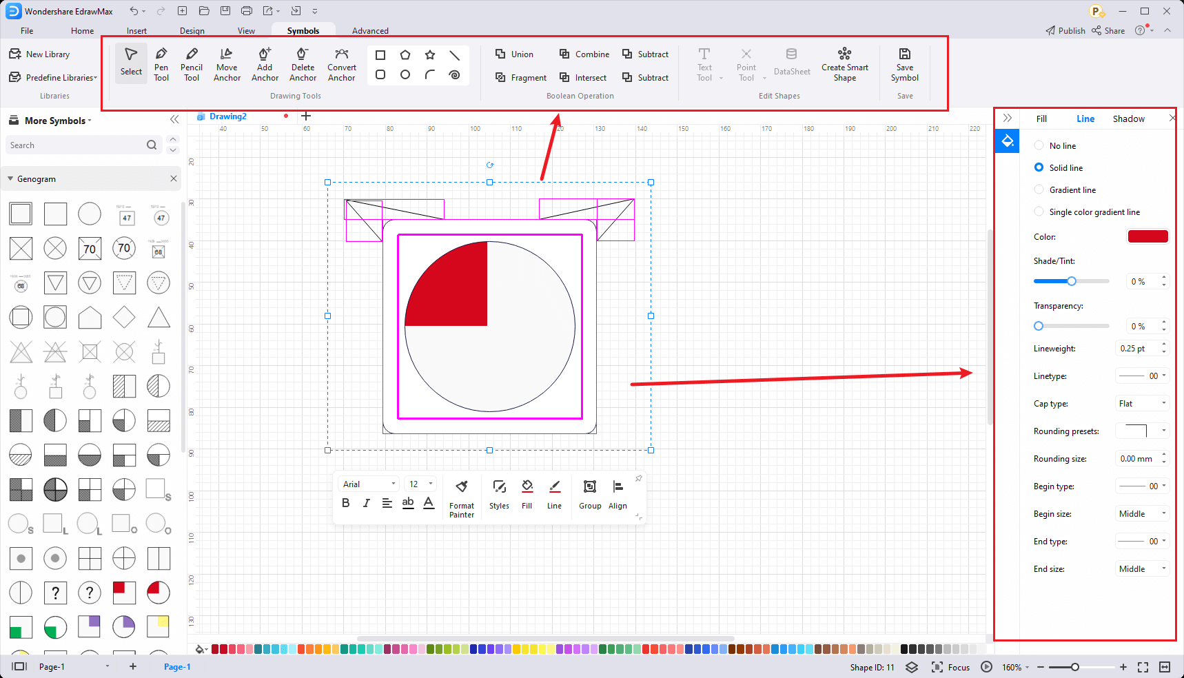 Wie man mehr Genogrammsymbole erstellt