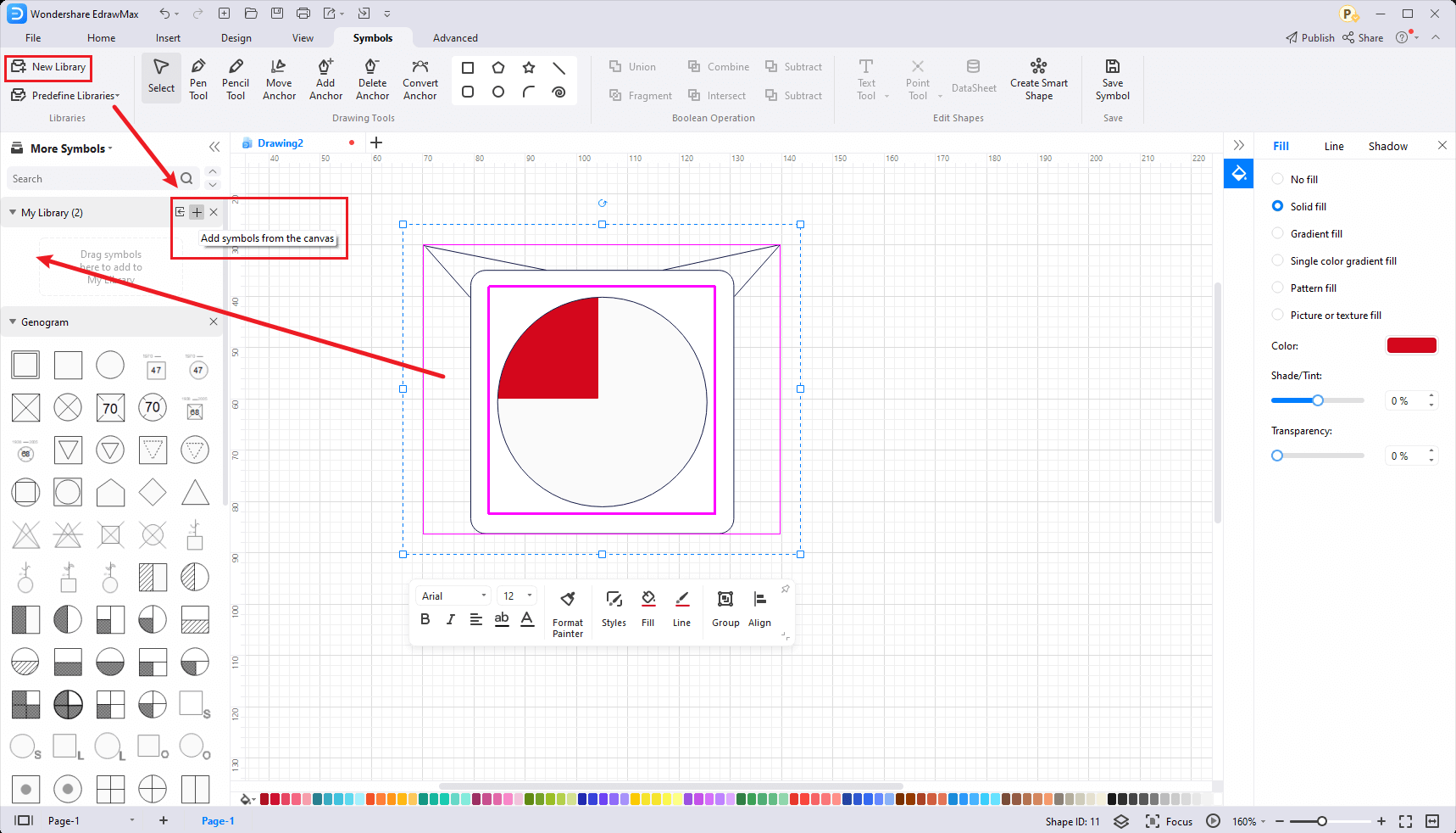 Wie man mehr Genogrammsymbole erstellt