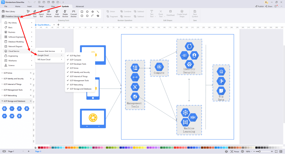 Wie man Google Cloud-Symbole verwendet