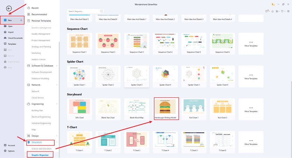 how to make a hamburger graphic organizer