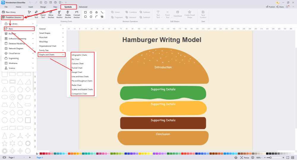 how to make a hamburger graphic organizer