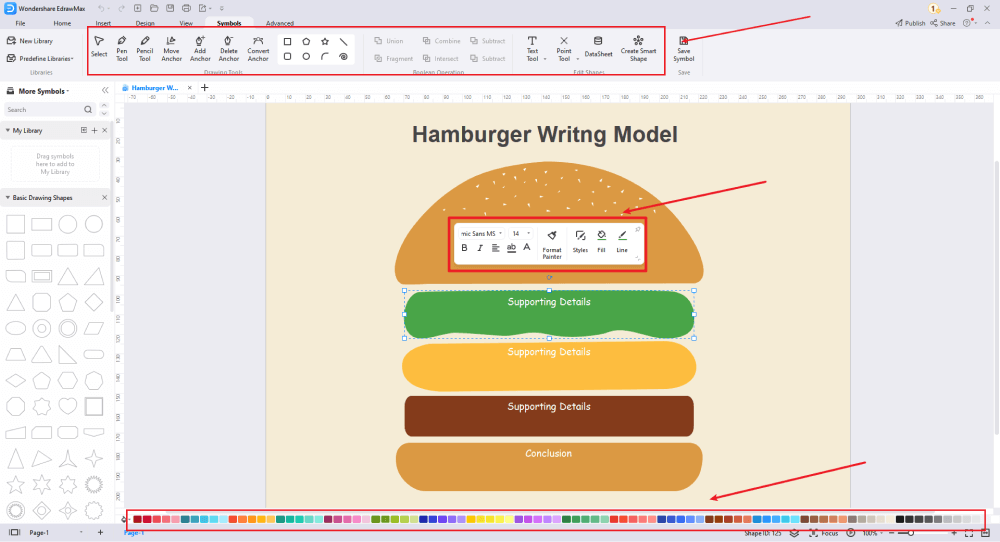 how to make a hamburger graphic organizer