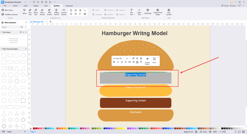 how to make a hamburger graphic organizer