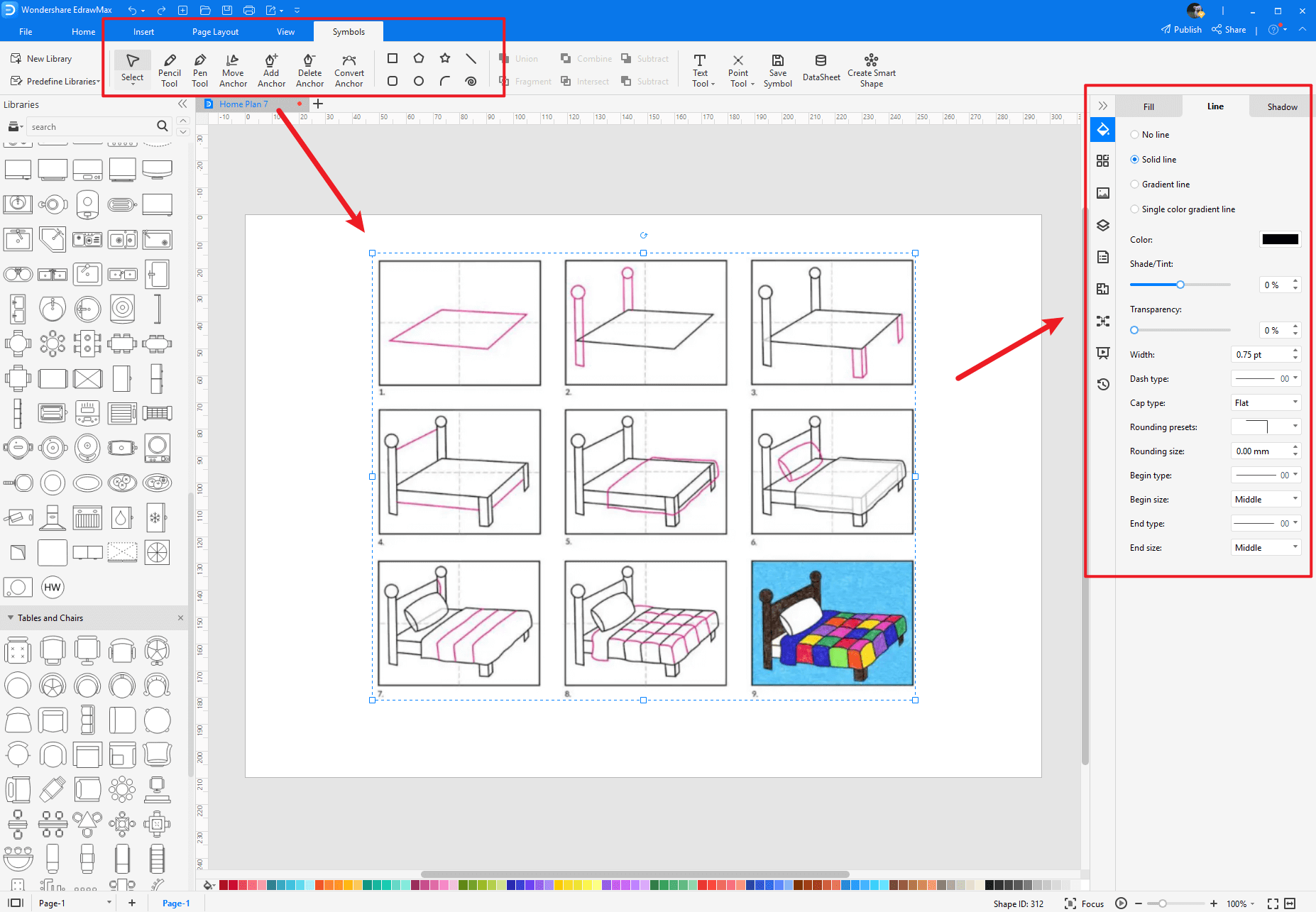 come creare più simboli di layout d'ufficio