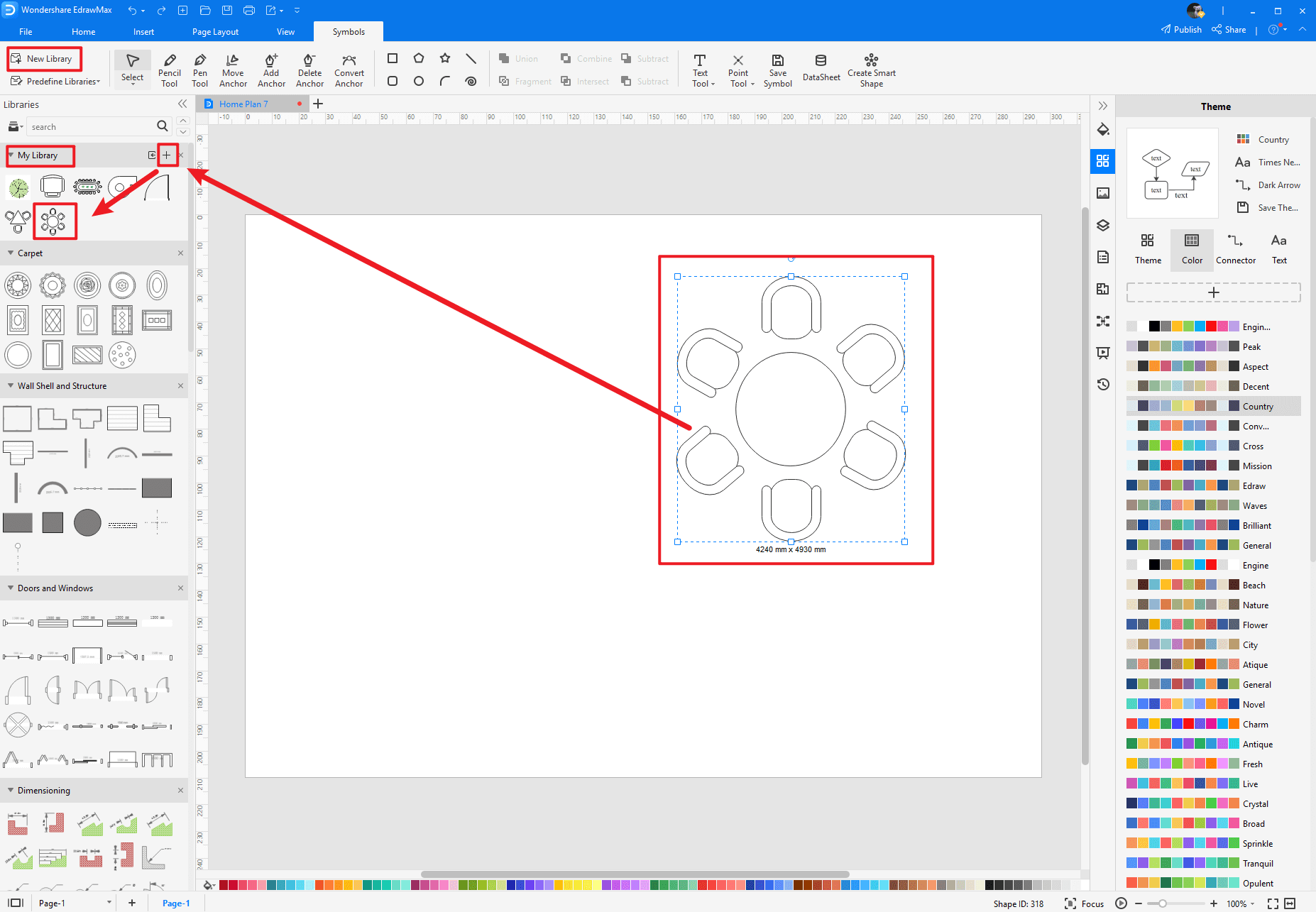 come creare più simboli di layout d'ufficio