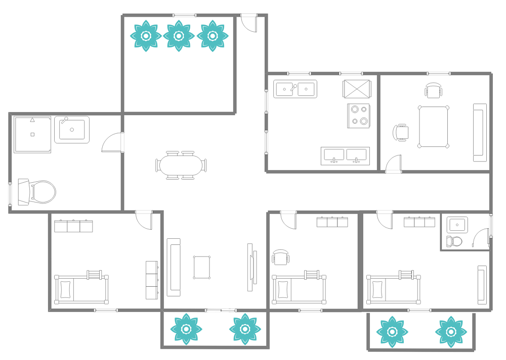 Large Hotel Suite Floor Plan Templates