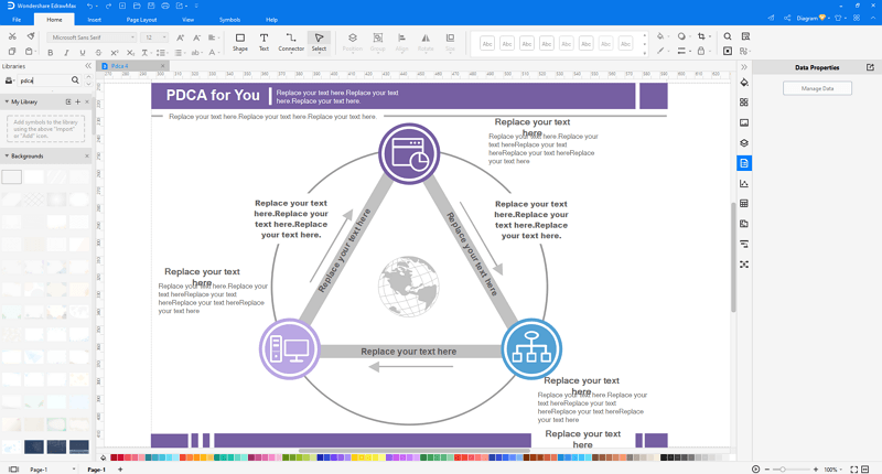 personalizzare un modello PDCA in EdrawMax