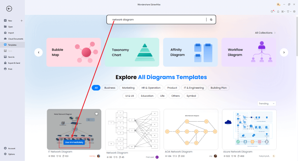 Zeichnen Sie ein Netzwerkdiagramm in EdrawMax