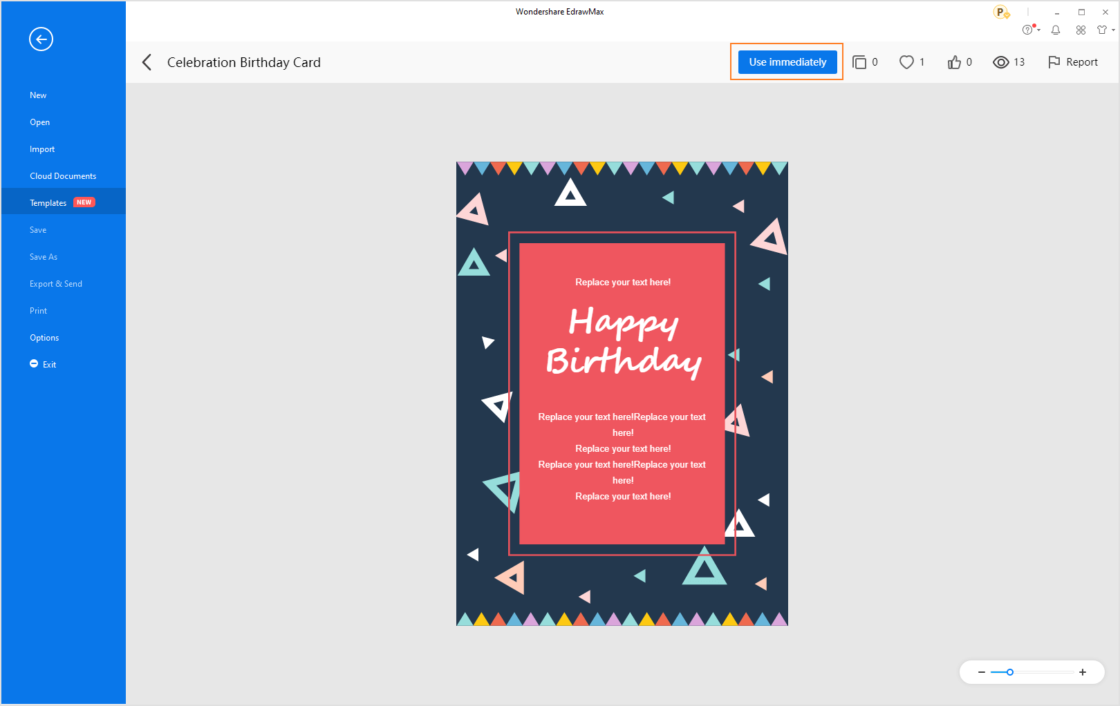 Open birthday card template