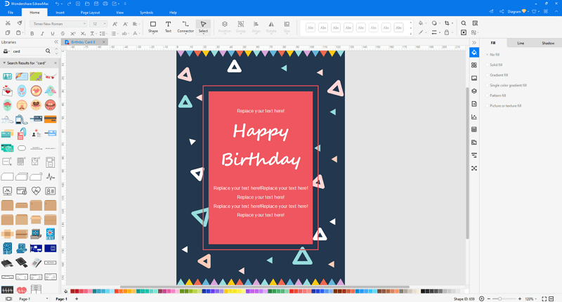 customize a card in EdrawMax