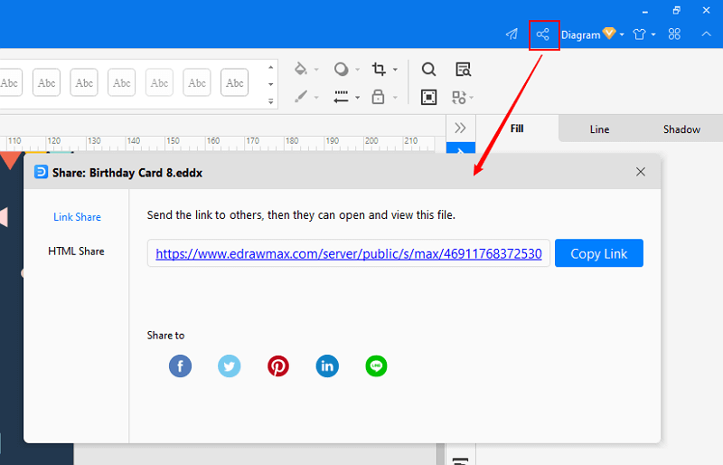 share and publish file in EdrawMax