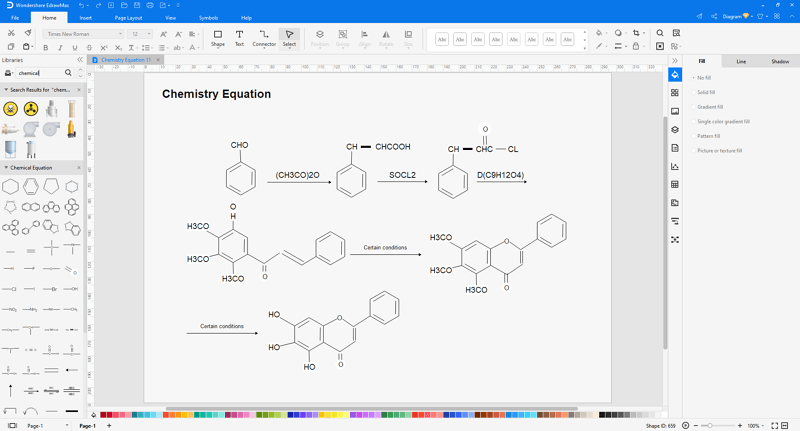 Scegli un modello di diagramma chimico in EdrawMax