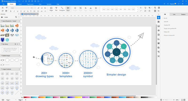 Choose a cluster diagram template in EdrawMax