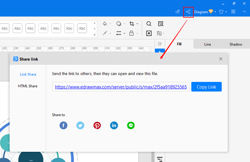 share and publish cluster diagram in EdrawMax