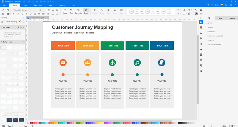 personnaliser la carte du parcours du client dans EdrawMax