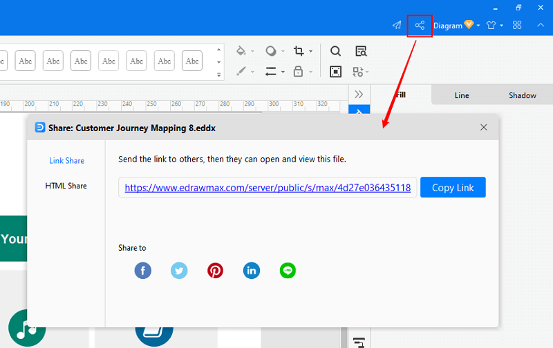 share and publish Customer Journey Map diagram