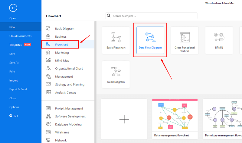 Open data flow diagram template