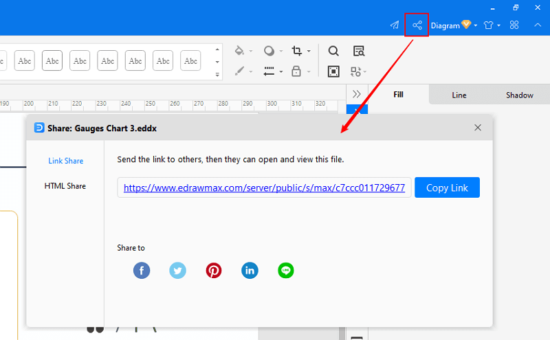 share and publish file in EdrawMax