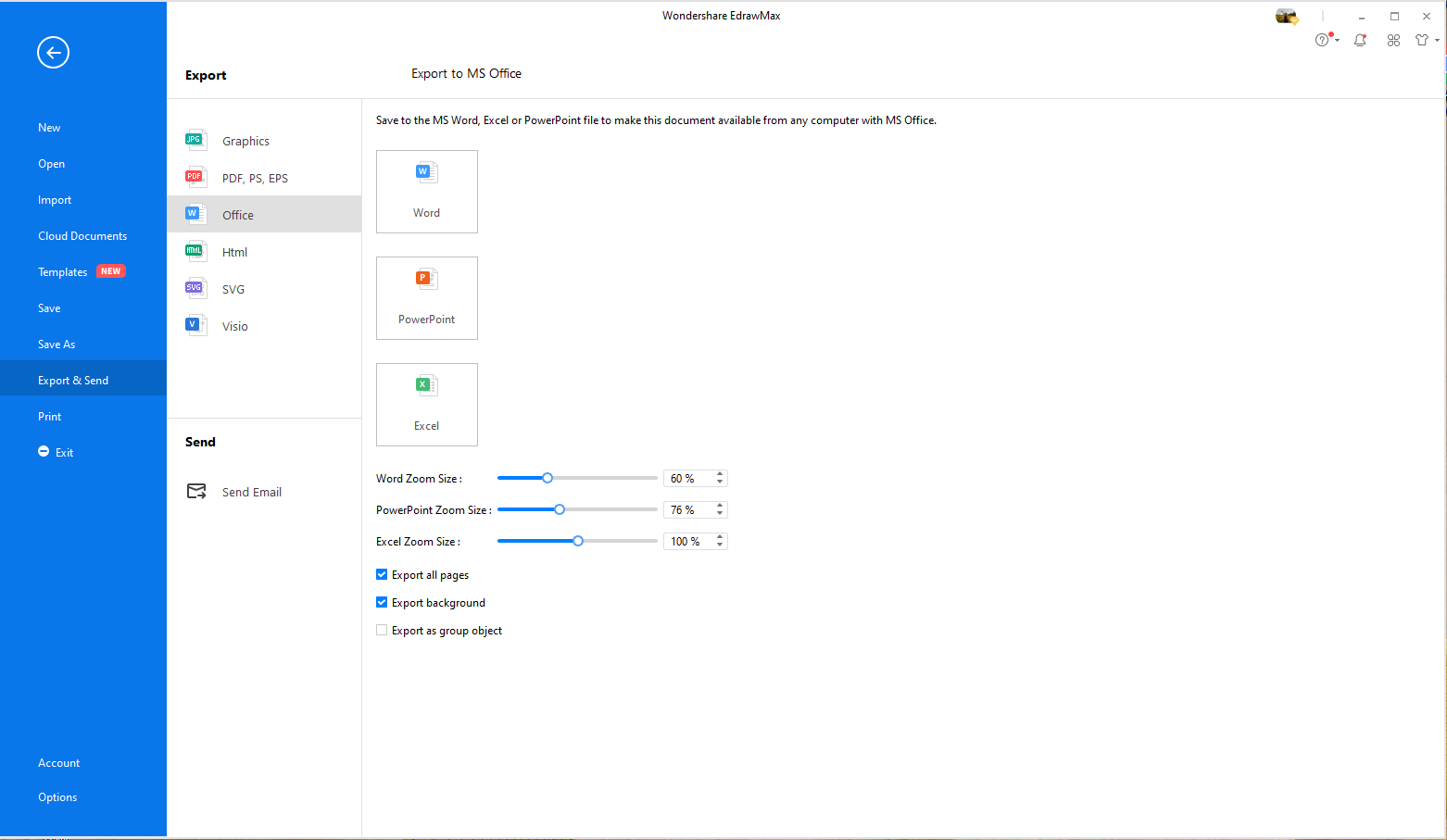 export the org chart template