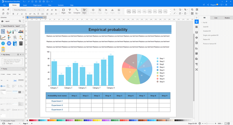 Choose a report form template in EdrawMax