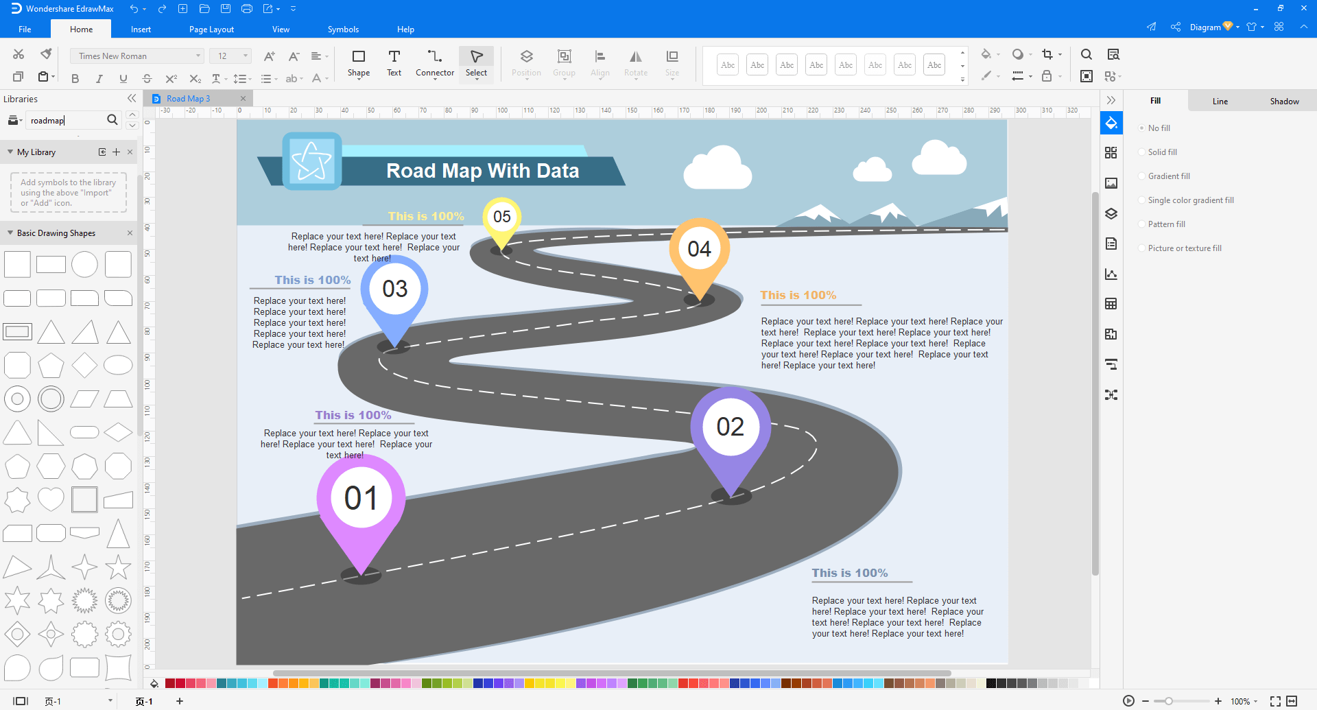 personalize um roadmap de negócios no EdrawMax