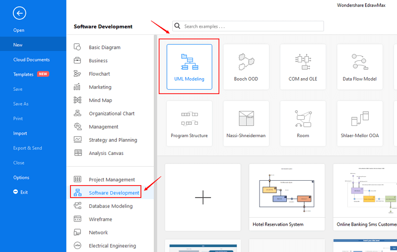 Öffnen Sie die UML-Kommunikationsdiagrammvorlage 