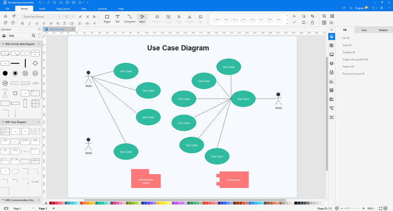 personalizar un diagrama de casos de uso UML en EdrawMax