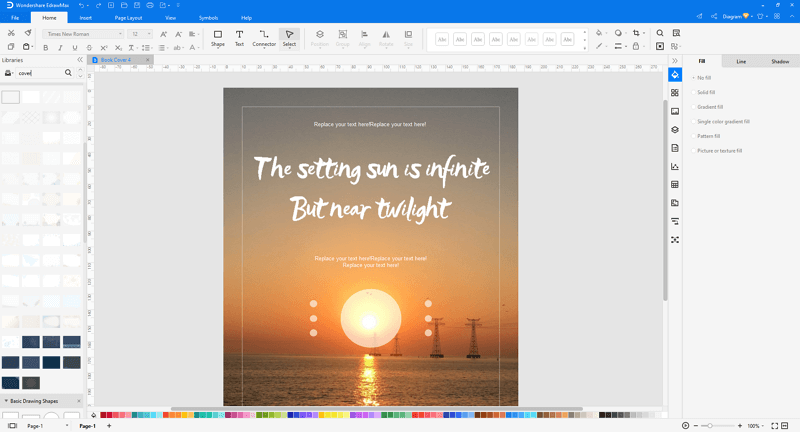 Choose a book cover template in EdrawMax