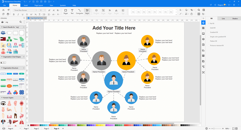 Choose an org structure template in EdrawMax