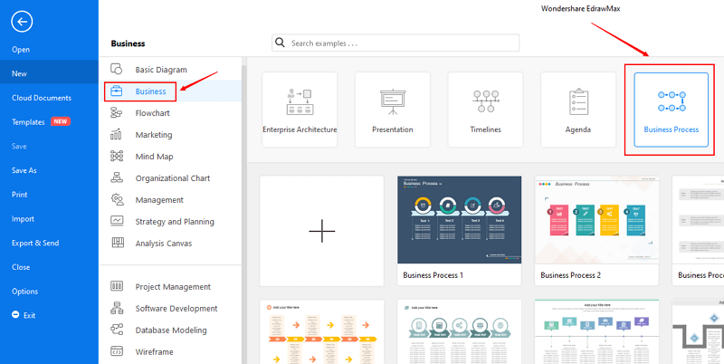 Open business process template