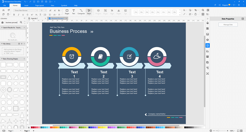 customize a business process in EdrawMax