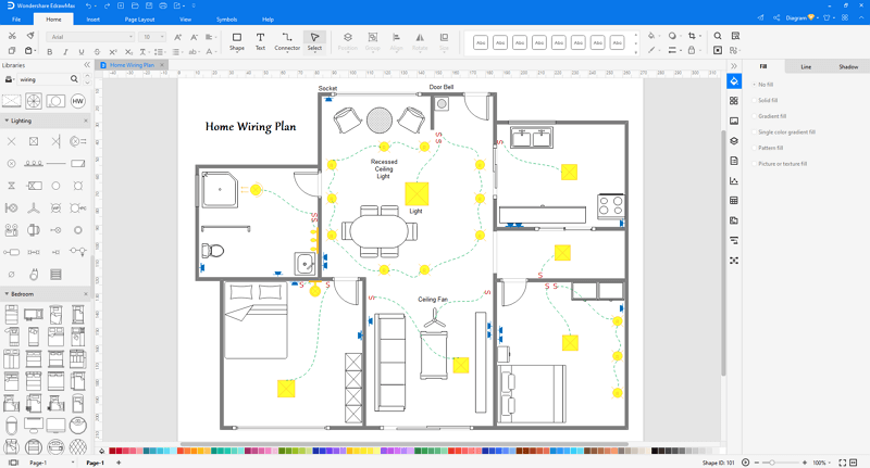 Escolha um modelo de diagrama de fiação elétrica no EdrawMax