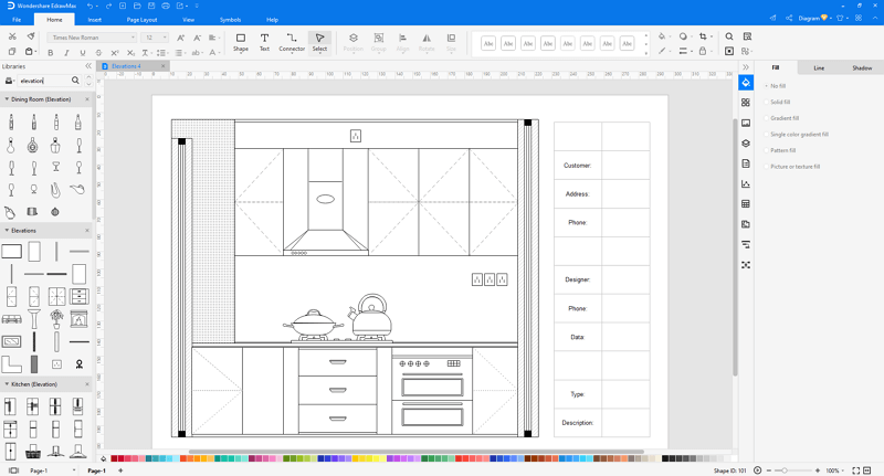 customize an elevation in EdrawMax