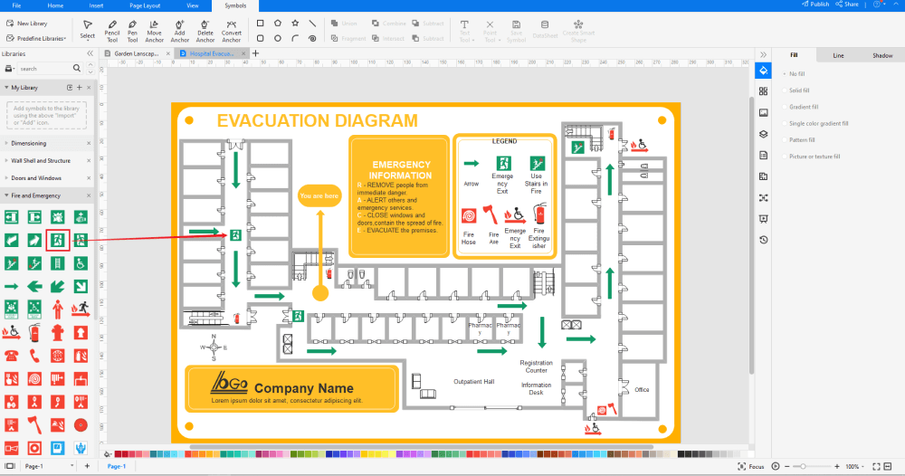 Erstellen Sie einen Evakuierungsplan in Word