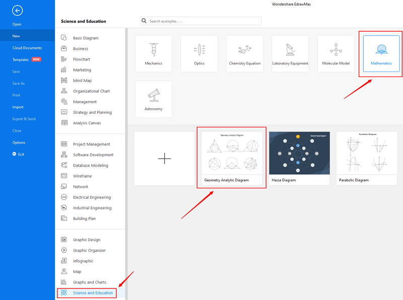 Diagramma geometrico aperto