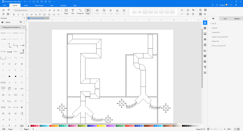 Choose an house HVAC plan template in EdrawMax