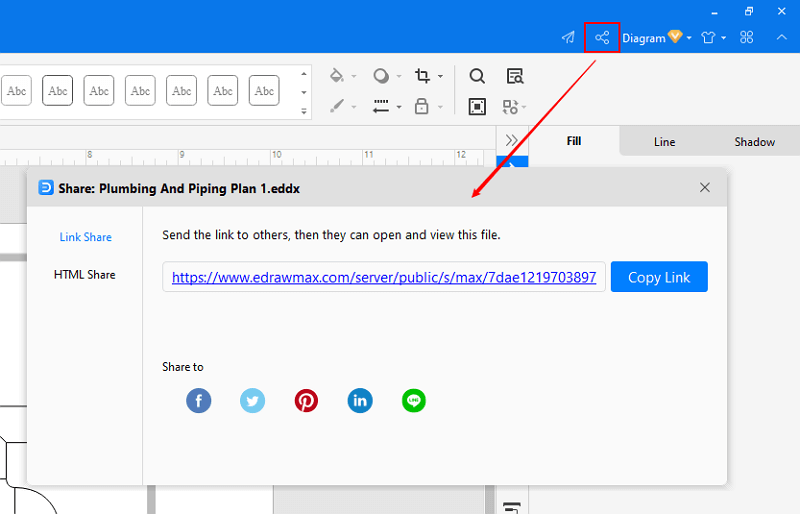 share and publish HVAC plan in EdrawMax