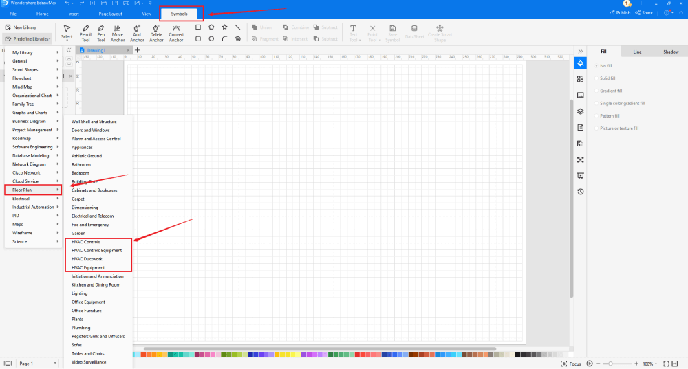Create an HVAC Plan in EdrawMax