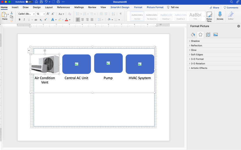 Draw a HVAC plan in Word