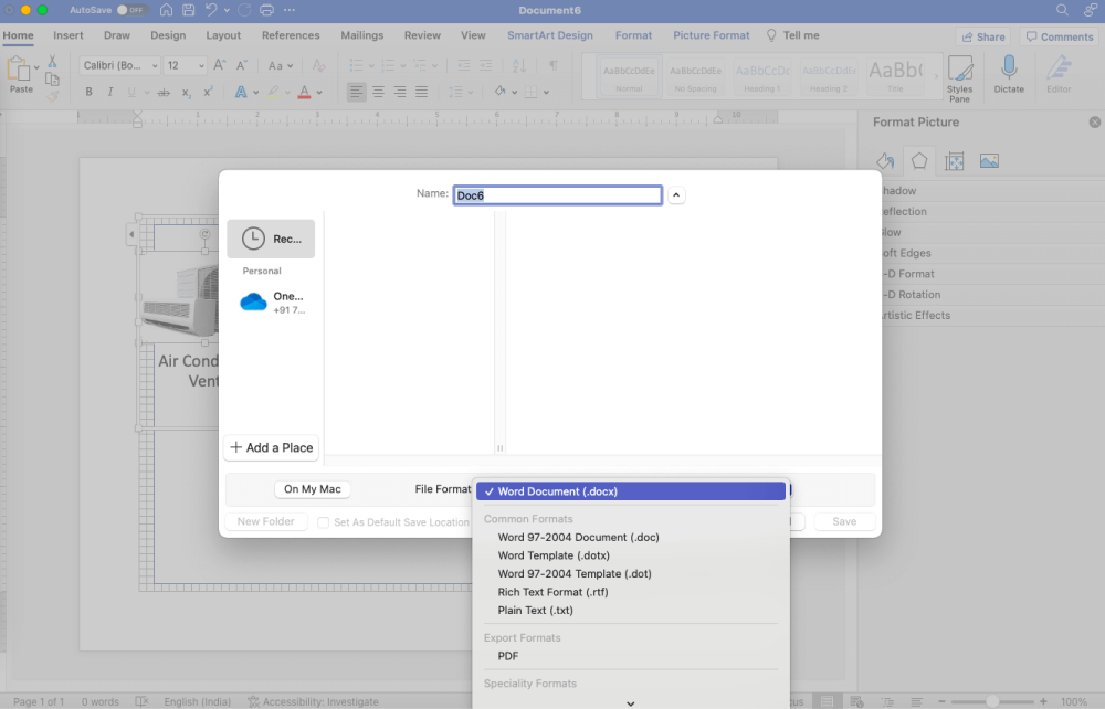 Draw a HVAC plan in Word