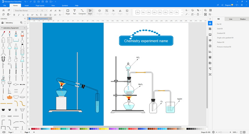 Choose a laboratory apparatus diagram template in EdrawMax