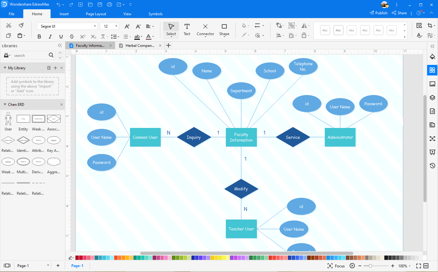 Ouvrir un modèle ERD de Chen