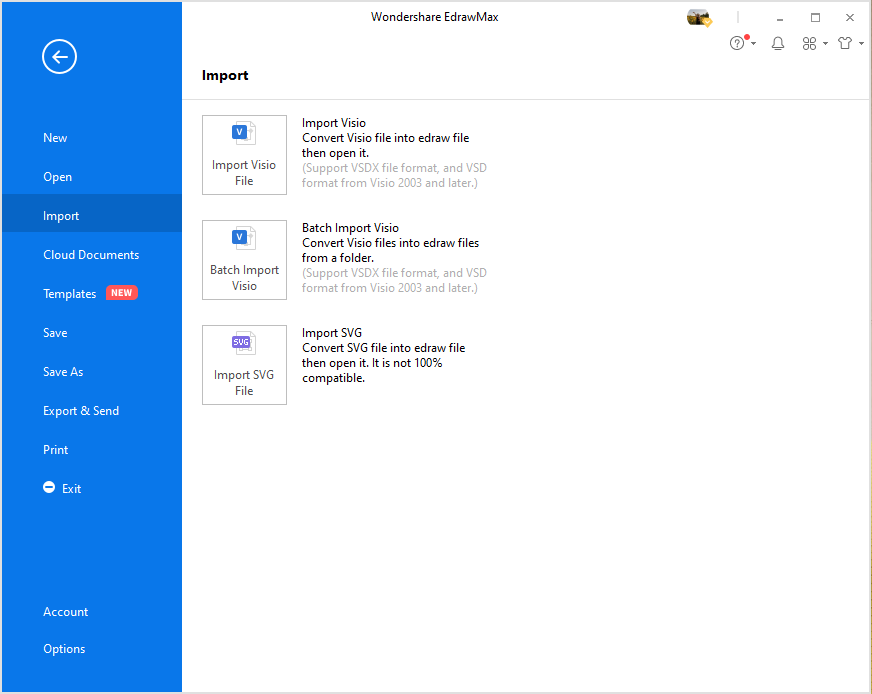 Import Visio files